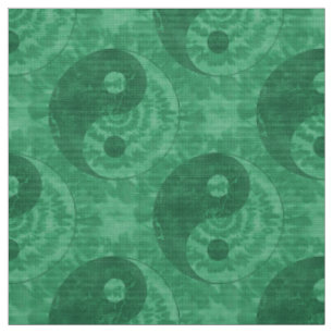 Tissu Symbole vert de Yin Yang de colorant de cravate