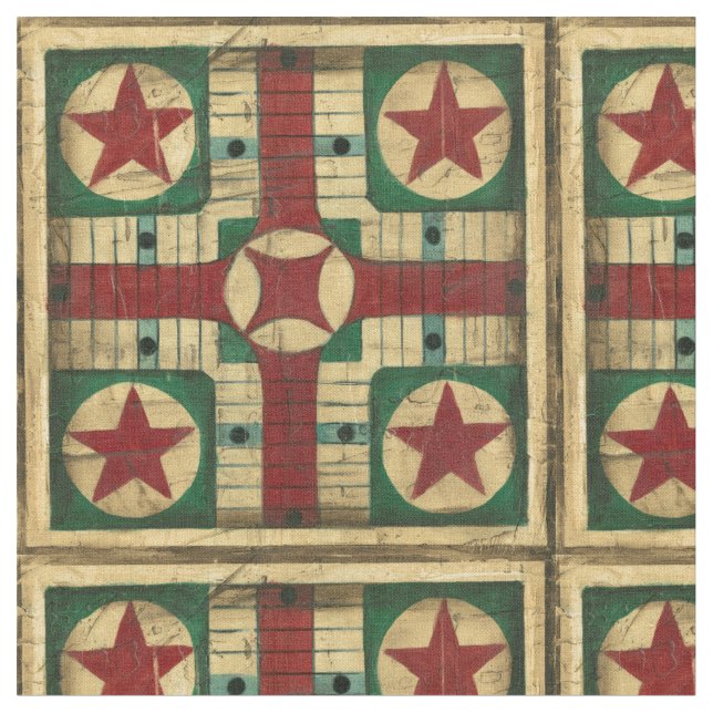 Tissu Tableau de jeu Antique Parcheesi par Ethan Harper (Fermer)