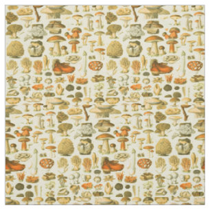 Tissu Tabouret de toilette Vintage de champignons Illust