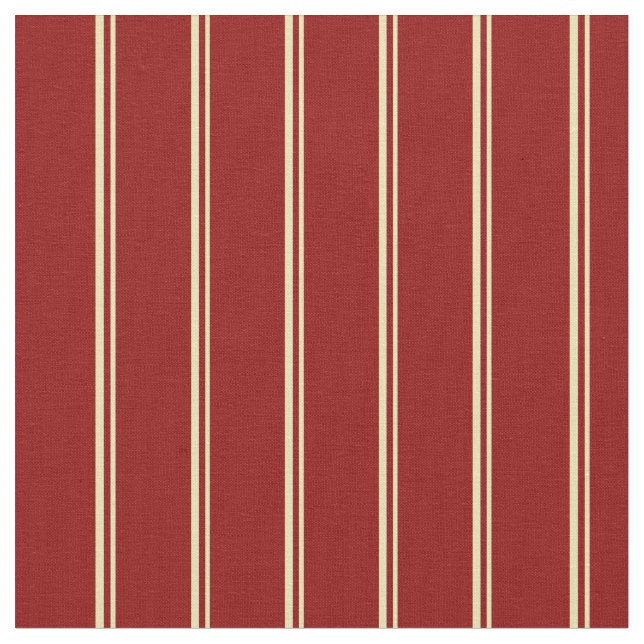 Tissu Tan and Dark Red Lines/Motif de bandes (Fermer)