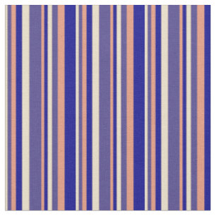 Tissu Tan, bleu ardoise foncé, Saumon foncé et bleu fonc