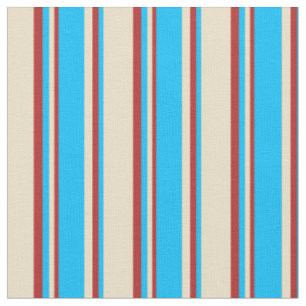 Tissu Tan, ciel profond bleu et rouge Motif des rayures