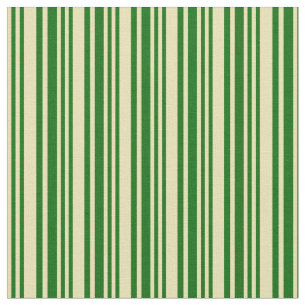 Tissu Tan et Motif vert foncé