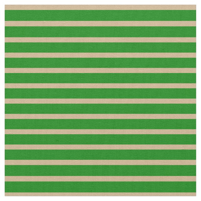 Tissu Tan et vert Motif de rayures (Fermer)
