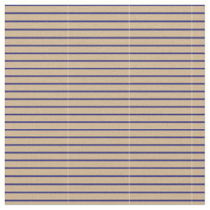 Tissu Tan & Midnight Blue Coloré Motif de bandes