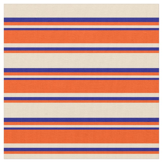 Tissu Tan, rouge et bleu Motif rayé (Fermer)