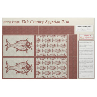 Tissu Tapis de tasse poissons médiévaux