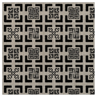 Tissu Tapisserie de lin naturel Adinkra-Kufic