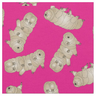 Tissu Tardigrade Ours d'eau Porc des mousses Rose