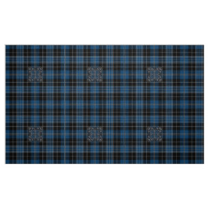 Tissu Tartan Bleu du Clergé avec Motif