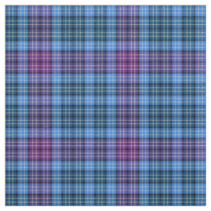 Tissu - Tartan bleu rose violet vert