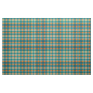 Tissu Tartan bleu turquoise et jaune or plaid