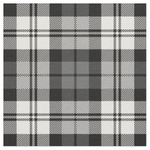 Tissu Tartan carreaux Black Watch gris et blanc
