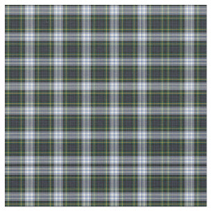 Tissu Tartan Clan Gordon Plaid Motif Blanc Bleu Vert