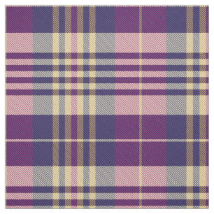 Tissu Tartan mauve, or et bleu