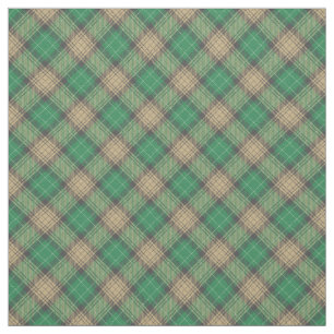 Tissu Tartan plaid vert et gris rétro motif écossais