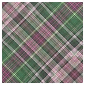Tissu Tartan rose et vert-foncé de chèvrefeuille
