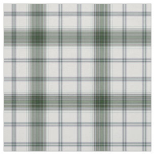 Tissu Tartan vert gris blanc