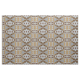Tissu Taupe Beige Tan foncé gris Brown Aspect ethnique