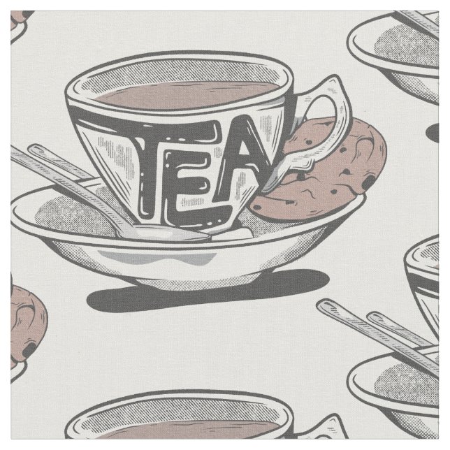 Tissu Teacup et soucoupe (Fermer)