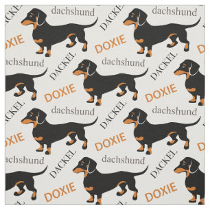 Tissu Teckel, Dackel, motif mignon de chien de Doxie