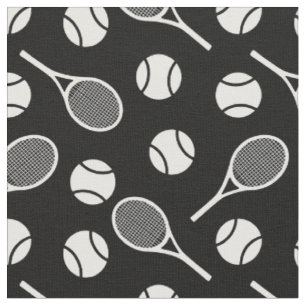 Tissu Tennis: raquettes blanches - personnalisables !