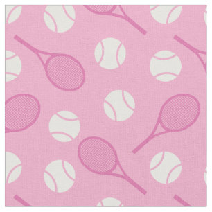 Tissu Tennis: rose et blanc - personnalisable !