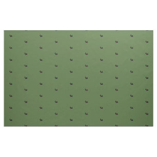 Tissu Terriers écossais sur le vert avec l'arc rouge