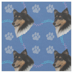 Tissu Tête de collie rugueuse artistique (Tri)