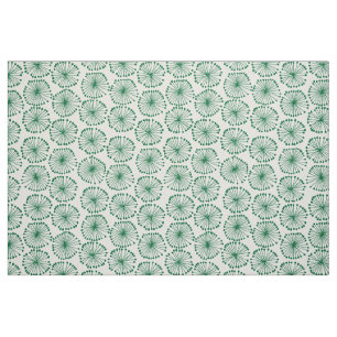 Tissu Têtes de semence - Vert de forêt sur blanc