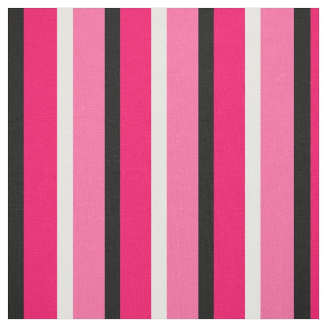Tissu Textile rose Hot Pink Stripes (Échantillon)