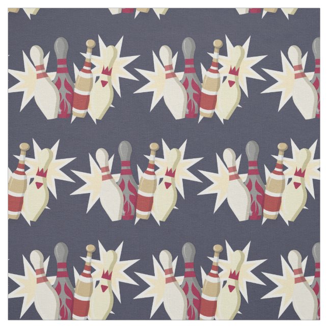 Tissu Thème de Bowling vintage (Échantillon)