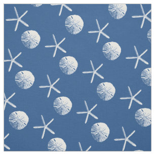Tissu Thème de plage du dollar d'étoiles de mer et de
