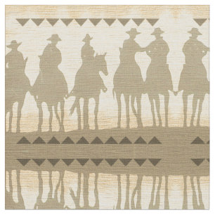 Tissu Thème occidental sauvage de cheval de cowboys de