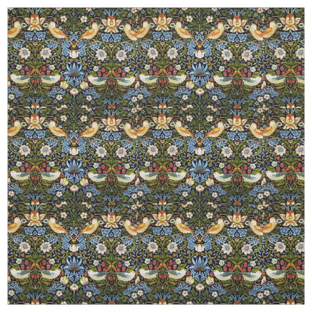 Tissu Thief fraise par William Morris Fabric (Échantillon)