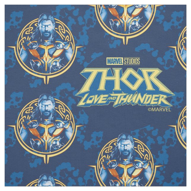 Tissu Thor Stylisé Graphique Asgardian (Échantillon)