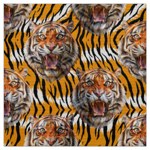 Tissu Tiger Tête Sur Tiger Skin Design Poster de animal