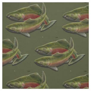Tissu Tissus de motif de poissons de saumon de Coho de