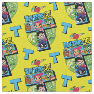 Tissu Titans Ados, allez ! Collage de la tour Titans