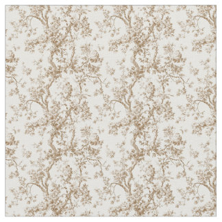 Tissu Toile Beige chaude avec Roses et branches torsadée