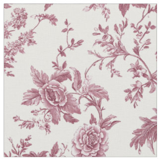 Tissu Toile botanique rose délicate