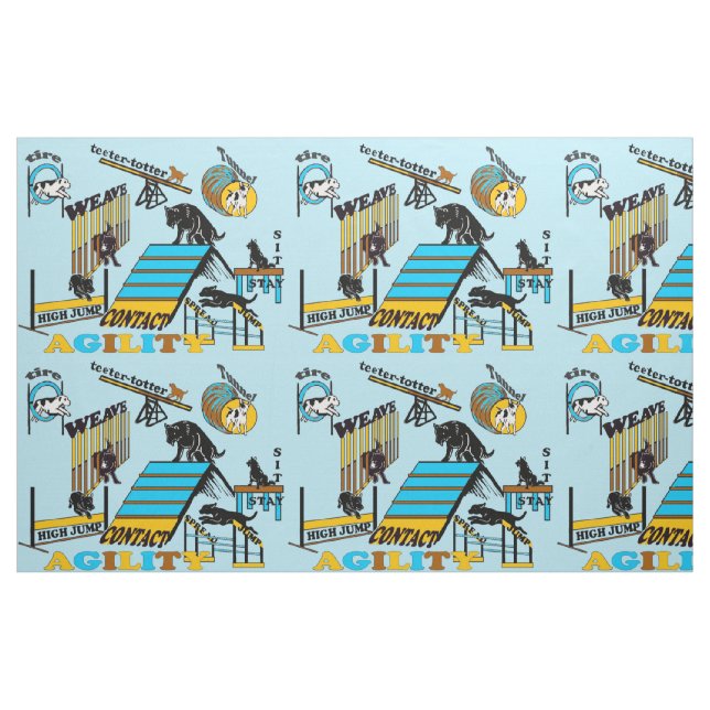Tissu Toile d'agilité pour amoureux de les chiens (Fat Quarter)