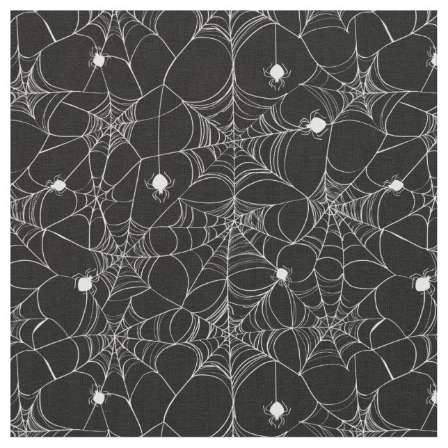Tissu Toile d'araignée blanche Halloween (Fermer)