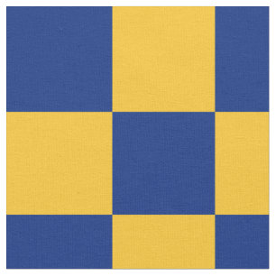 Tissu Toile de motif en damier bleu et jaune