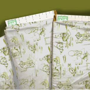 Tissu Toile de salle de bain pour chaton jaune vert
