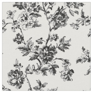 Tissu Toile de vigne botanique noire