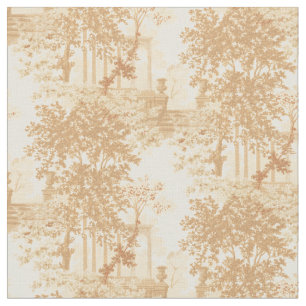 Tissu Toile Tan Paysage vintage avec Urnes et Colonnes