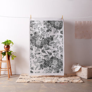 Tissu Toile Vintage Florale Botanique Posy Cotton Twill