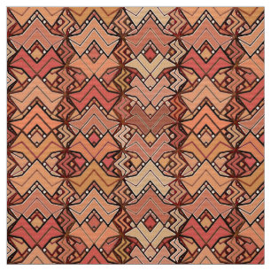 Tissu Tons tribaux d'impression, de brun, de rouille et