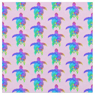Tissu Tortues tribales de Pink Tie Dye Island